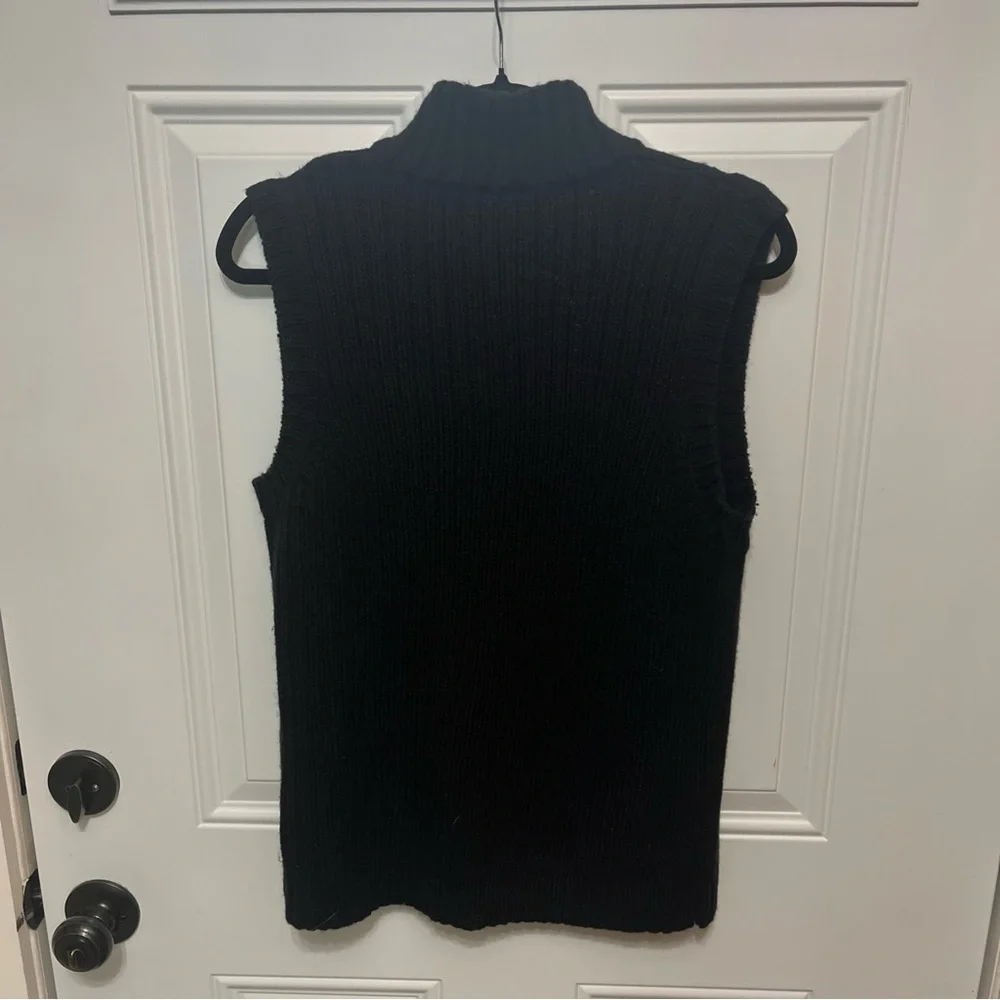 Denim & Co Black Sleeveless Zip-Up Sweater Vest NWOT - Picture 8 of 8
